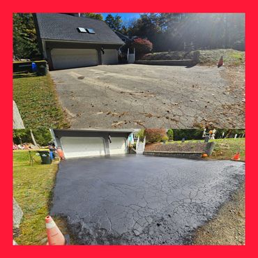 Before and after sealcoating.