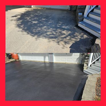 Before and after sealcoating.