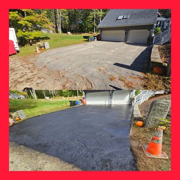 Before and after sealcoating.