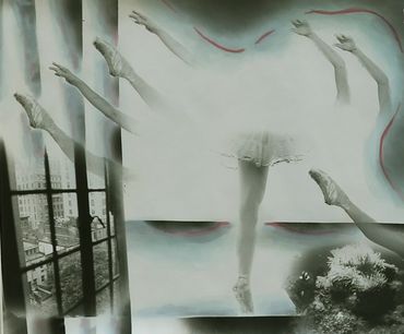 LorenEllisArt Ballet in Air 3of 3 1995 16" x 20" (40x51cm) art page 111 poem pg.231