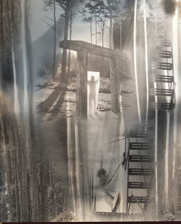 Dancer Dream on Fire Escape NYC-Port Townsend Wa. 1999 20"x16" (51 x 40 cm) page 134