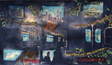 LorenEllisARt A Tree Grows in a New York city Subway 2020 40"x65" (101x165cm) page 155 poem page 2