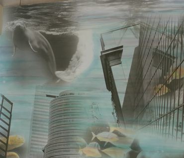 LorenEllisArt Atlantis, Metropolitan Museum, Lipstick bld. Figures 1989
33"x40"( 83x101 cm)