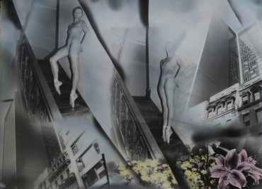 LorenEllisArt Dance Lines NYC 2 of 3 1998 33"x40" (83x101) art page 115 poem page 215