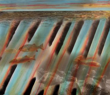 Loren Ellis Underwater Sunset 1 of 2 1996 16"x20" (40x51cm) page 17 Essence of an Artist book