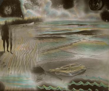 Loren Ellis Ocean Evolution-Male Photographic Painting NON-digital 2012
33 x 40 " (83x101 cm)