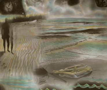 Loren Ellis Ocean Evolution-Male  Photographic Painting NON digital 2012 
33 x 40 " (83x101 cm)