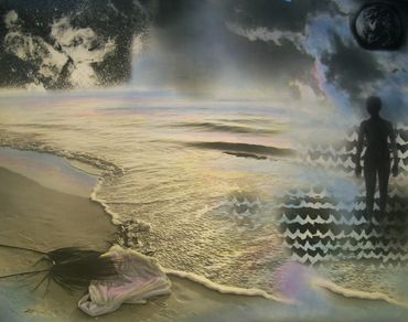 Loren Ellis Ocean Evolution-Female  Photographic Painting NON digital 2012 
33 x 40 " (83x101 cm)