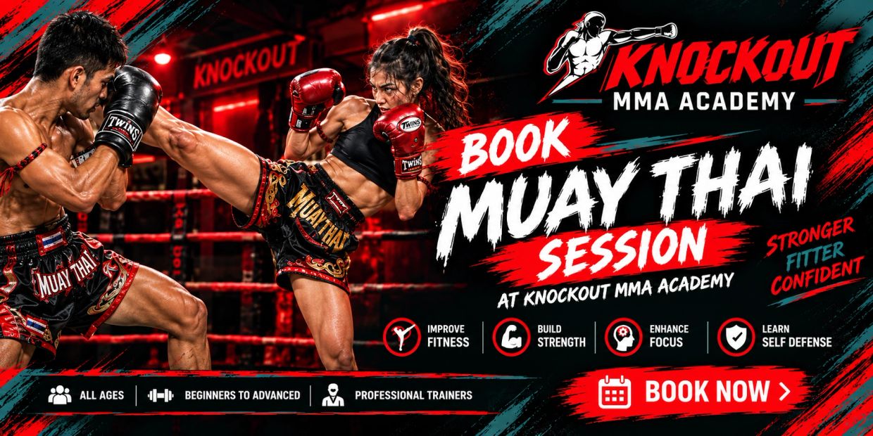 Looking to book a Muay Thai session in Delhi & NCR? Knockout MMA Academy offers structured Muay Thai