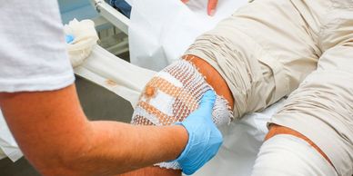 wound care, injured knee