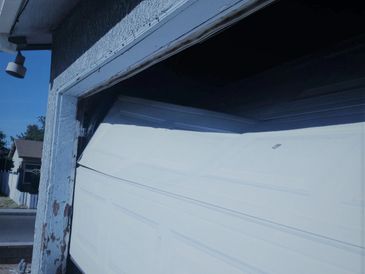 Damaged garage door