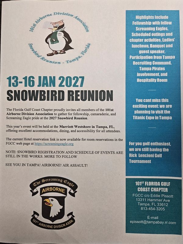 SNOWBIRD REUNION FLYER