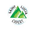 Logo with green mountains and text 'Saint Lucia Expert'.