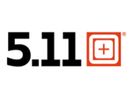 Logo featuring bold black '5.11' text and an orange square with a plus sign.