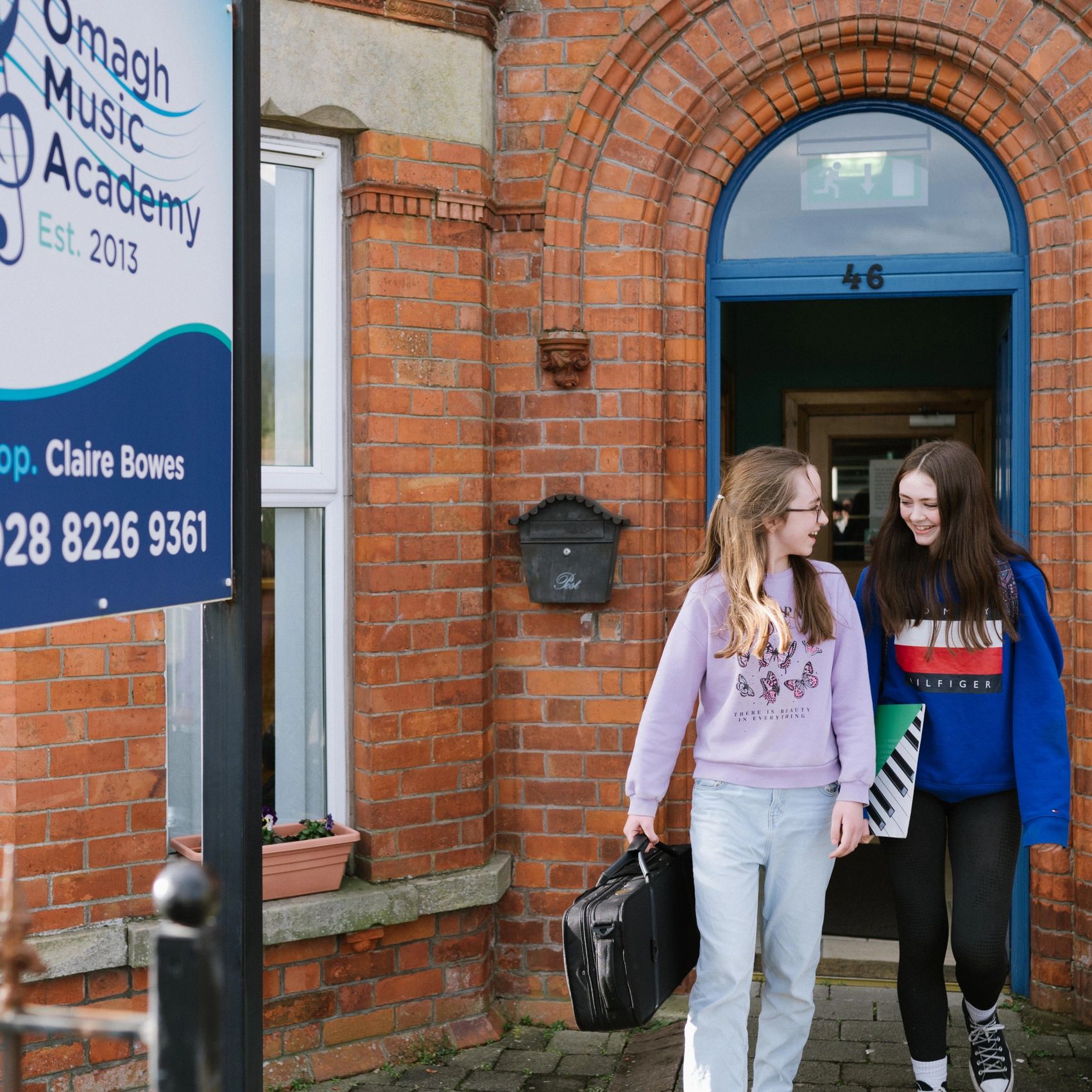 teen girls going to Omagh music academy