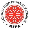 National Fluid Power Association (NFPA) round badge, with red and white NFPA logo in the center.