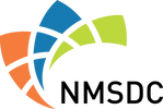 NMSDC certification badge. National Minority Supplier Development Council. Orange, blue and green.