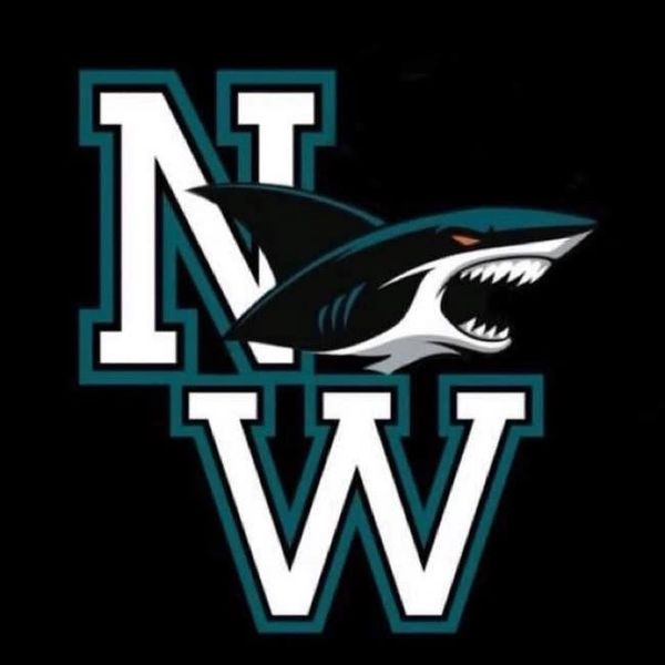 Logo with letters NW and a fierce shark.