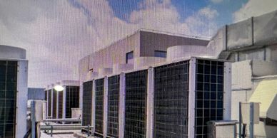 Commercial exterior rooftop air conditioning units