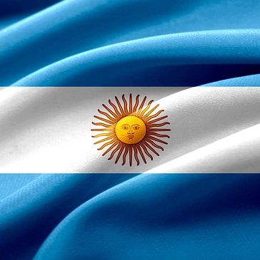 Die schöne argentinische Flagge, mit ihren drei gleich breite horizontale Streifen: Hellblau oben un