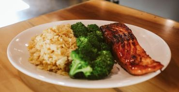 Bourbon Brown Sugar Glazed Salmon at Public House