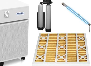 Austin Air home medical grade HEPA air purifier with carbon, UV light, water softener