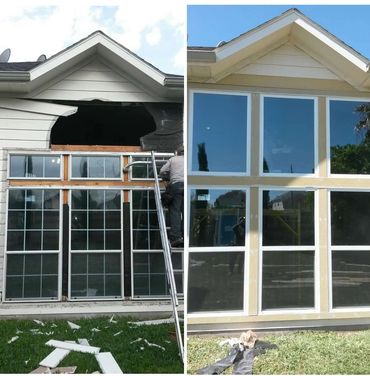 Before and after repair.