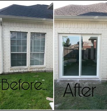 Project going from windows to a sliding door.