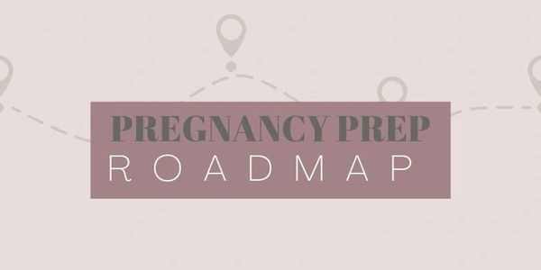 A minimalist design with the text 'Pregnancy Prep Roadmap'.