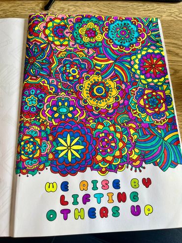 Completed colouring design by Life Coach Ella