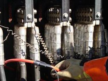 Close-up of high-voltage electrical equipment.