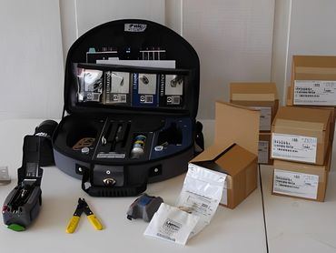 Fiber optic termination kit opened.