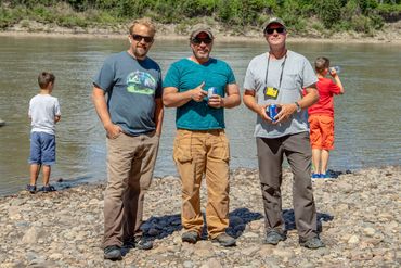 Local Duck Races!! - These 3 men released the ducks into the River.