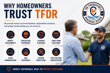 Homeowners trust TFDR for honest, specialized, and insured drainage repair services with clear communication.