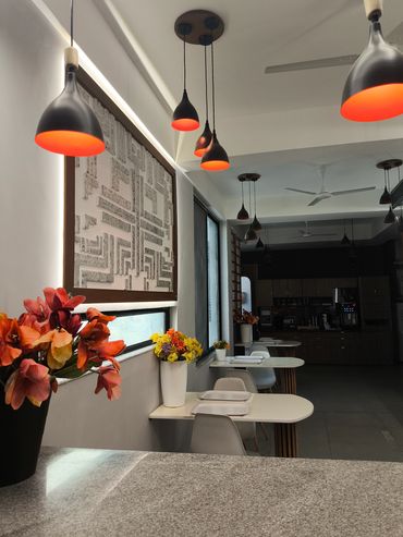 Workspace lounge area — AICOWRK coworking space near Yelahanka, North Bangalore