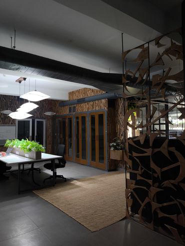 Desk area at AICOWRK — coworking space near Devanahalli and Bangalore Airport