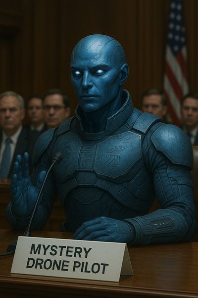 mystery drone pilot testifying at a hearing