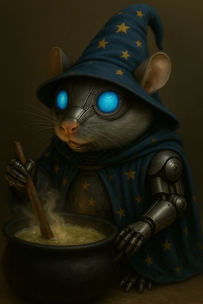 herbal gerbil stirring up a magic potion