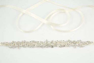 Silver and crystal beaded belt
