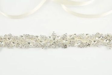 Silver, crystal beaded belt