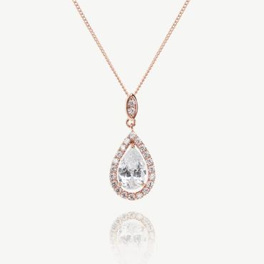 Rose Gold and crystal necklace