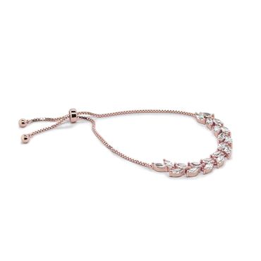 Rose gold and crystal leaf design bracelet