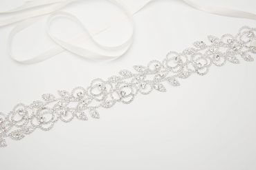 Silver and crystal belt