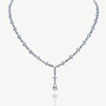 Silver and crystal necklace