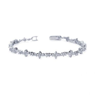Rhodium Silver and crystal bracelet