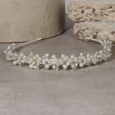 Silver and cream pearl tiara