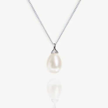 Silver and ivory pearl necklace