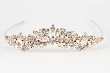 Rose gold and crystal princess tiara
