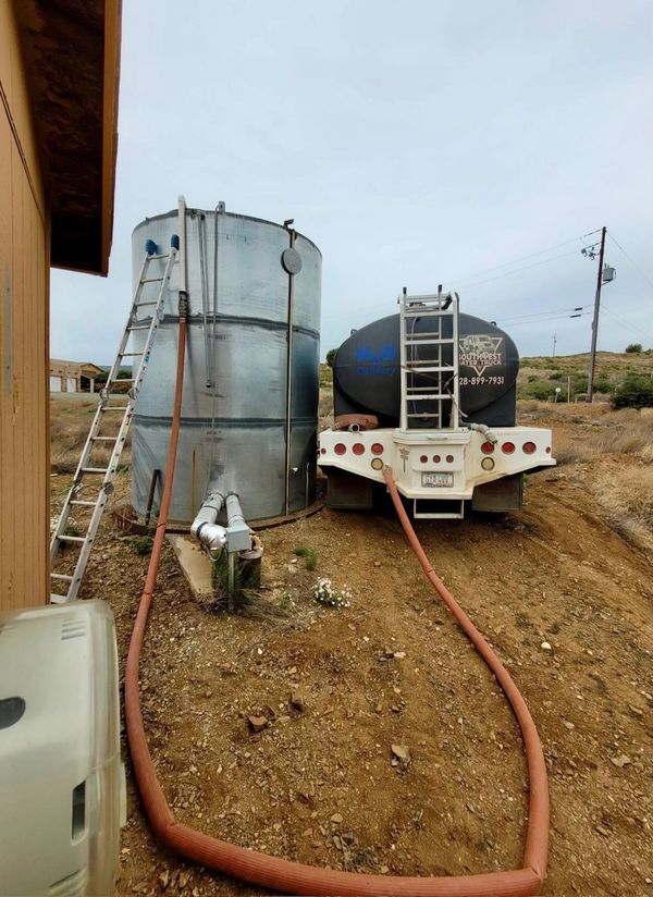 Filling a residential steel welded water tank