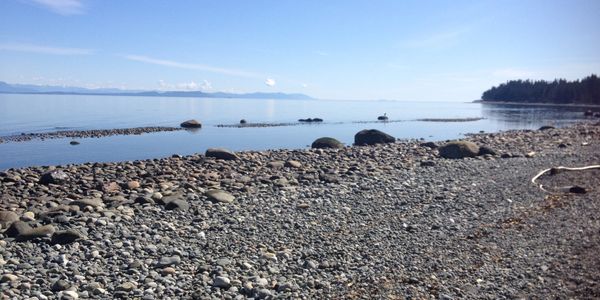 lonely beach  in walking distance